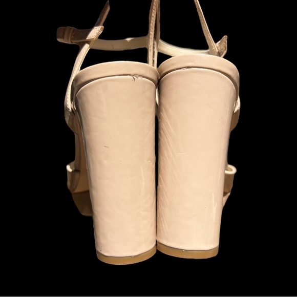 🌻NEW Nine West Nude Natural Patent "Gail" Platform Sandals Women's Size 9.5 - Picture 4 of 12